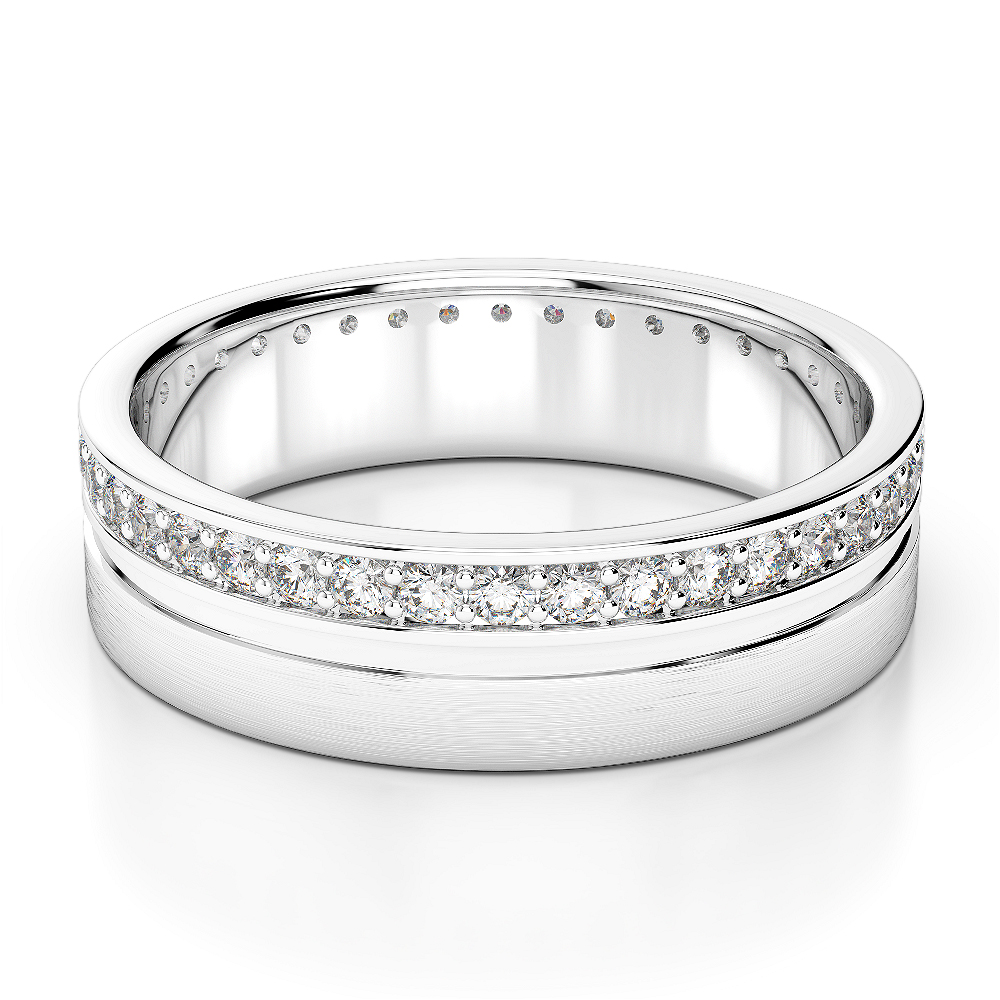 Gold / Platinum Diamond Mens Wedding Ring 5 mm AGDR-1281