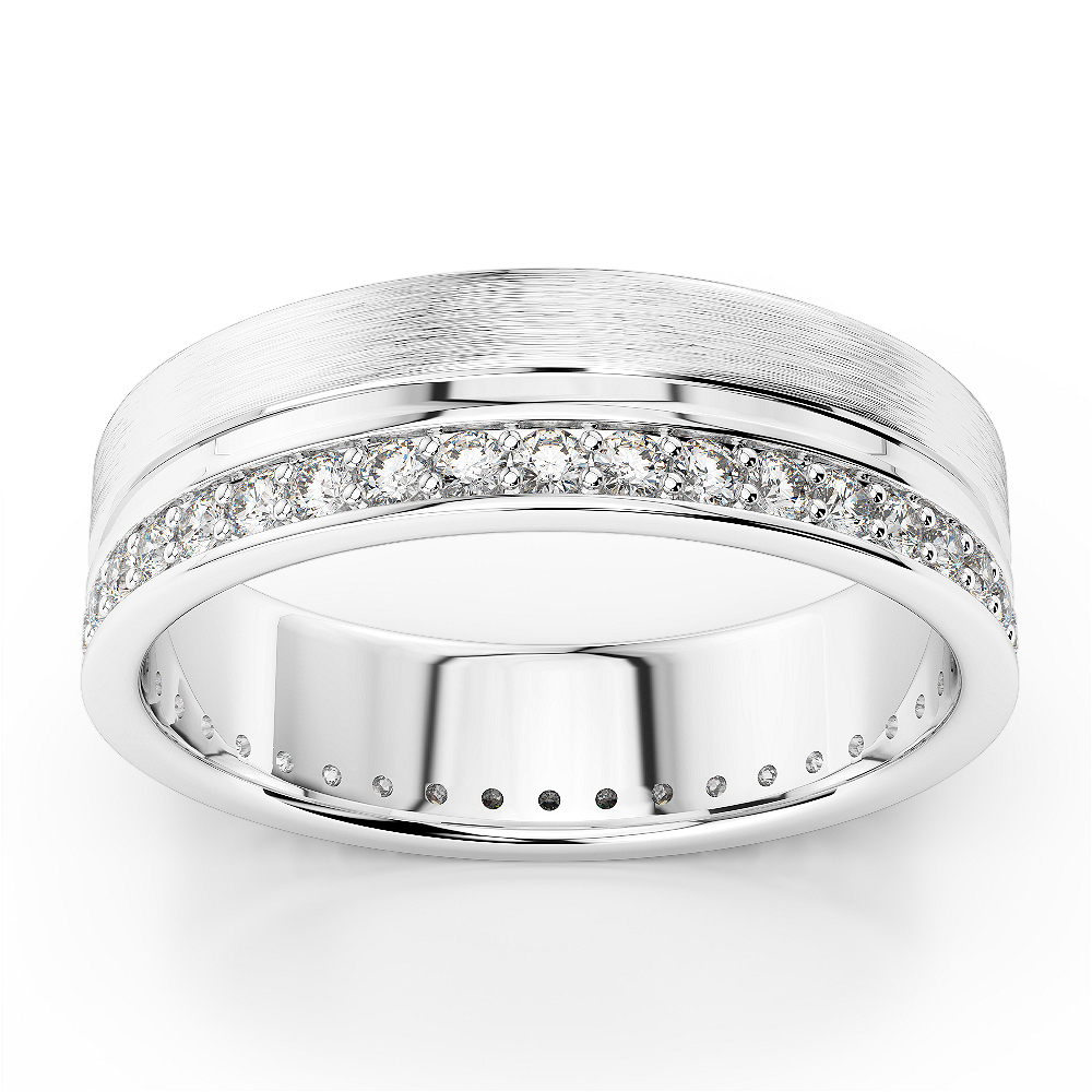 Gold / Platinum Diamond Mens Wedding Ring 5 mm AGDR-1281