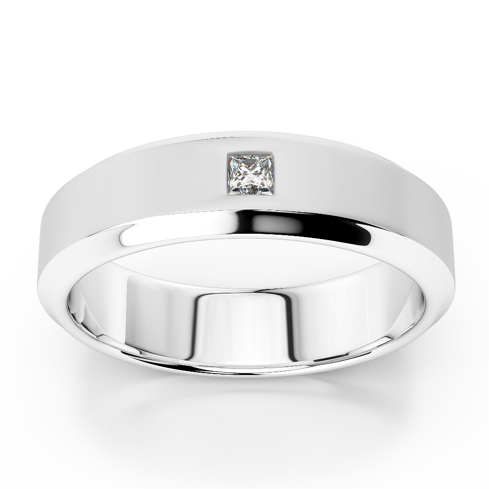Gold / Platinum Diamond Mens Wedding Ring 5 mm AGDR-1283