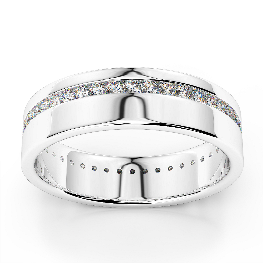 Gold / Platinum Diamond Mens Wedding Ring 5 mm AGDR-1284