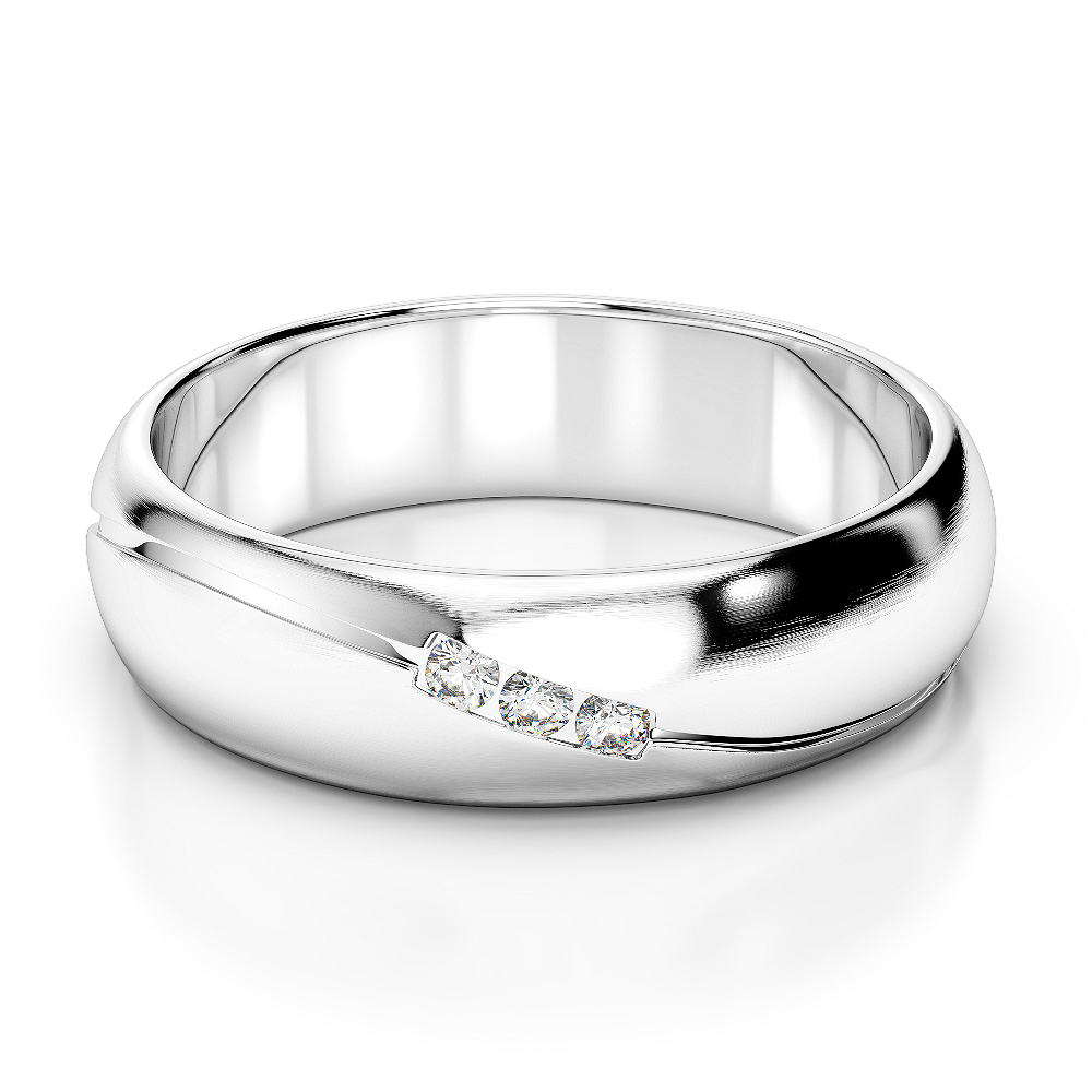 Gold / Platinum Diamond Mens Wedding Ring 5 mm AGDR-1285