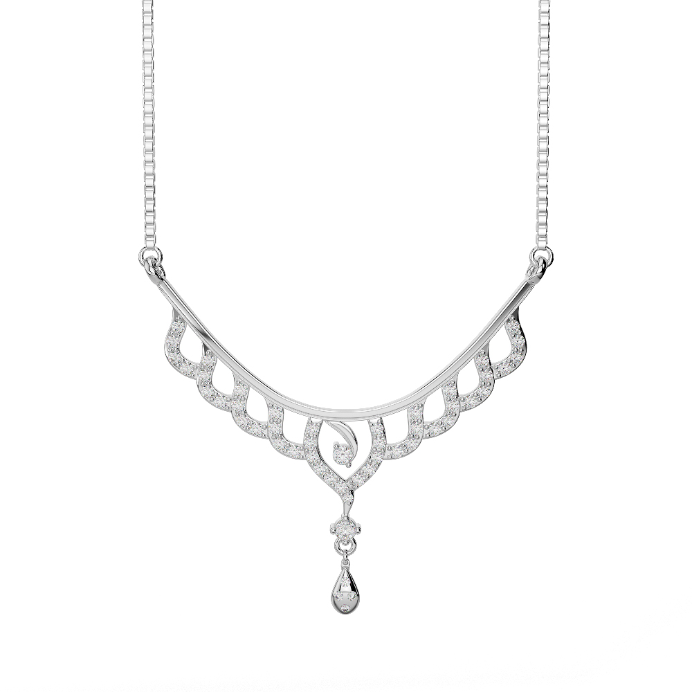 Gold / platinum diamond necklace with chain dnc-2215
