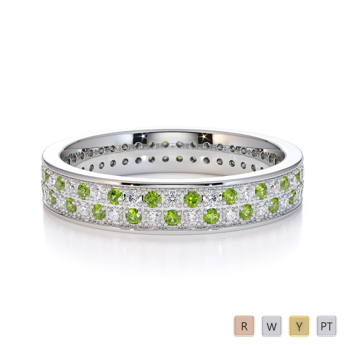 Peridot Eternity Rings