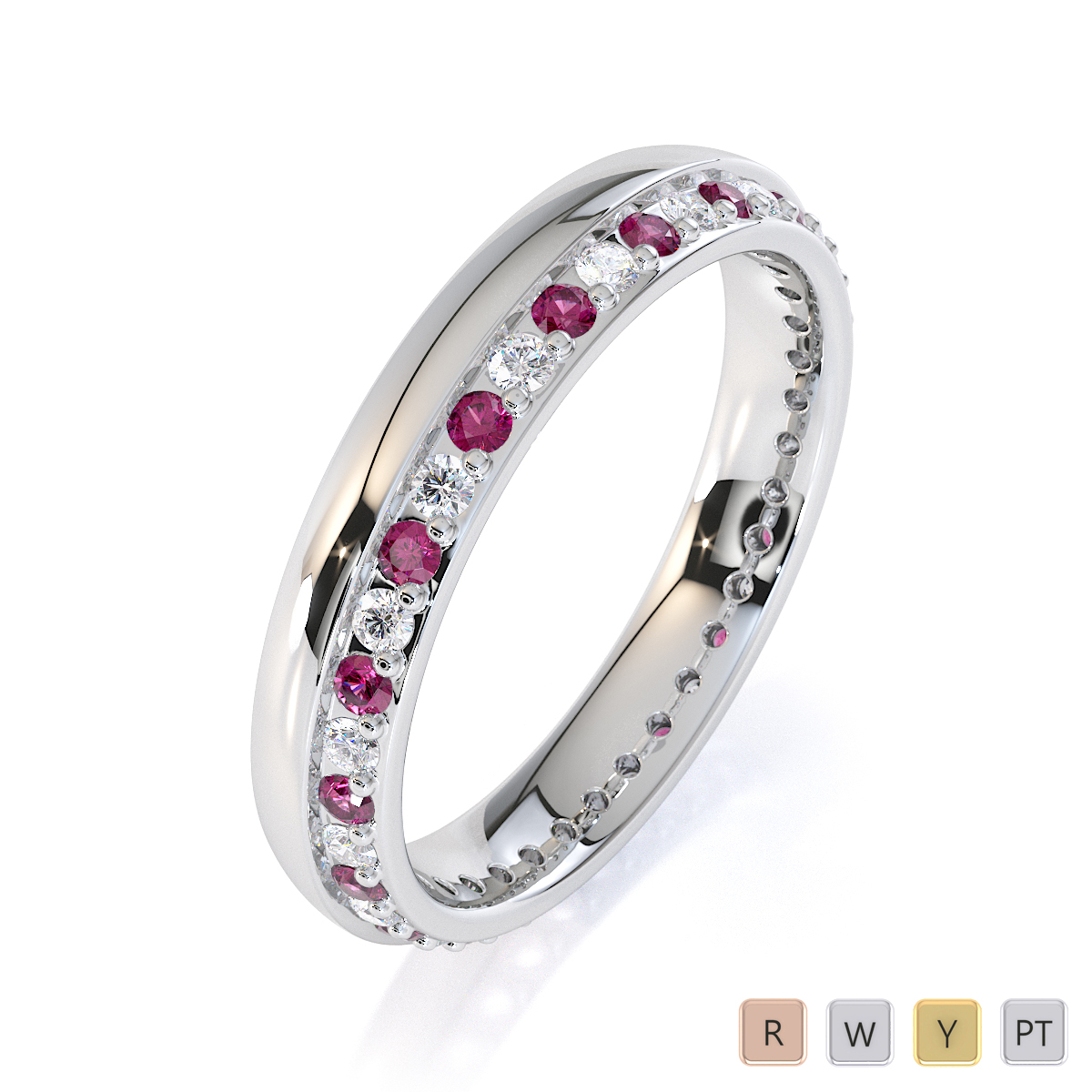 Pink sapphire clearance eternity ring platinum