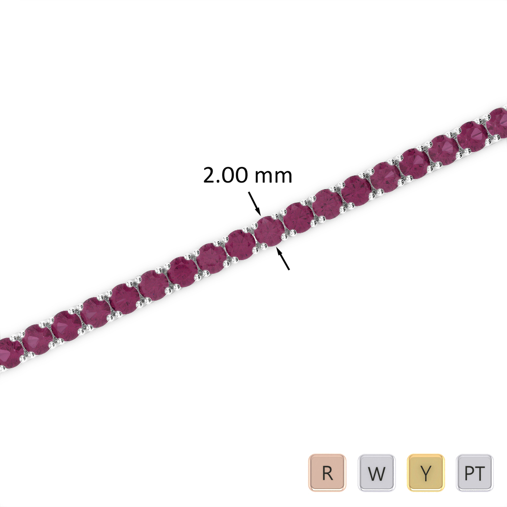 3 Ct Ruby Bracelet in Gold/Platinum AGBRL-1003