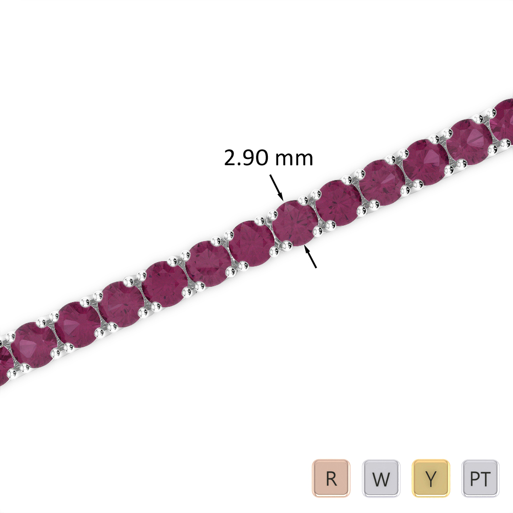 7 Ct Ruby Bracelet in Gold/Platinum AGBRL-1008