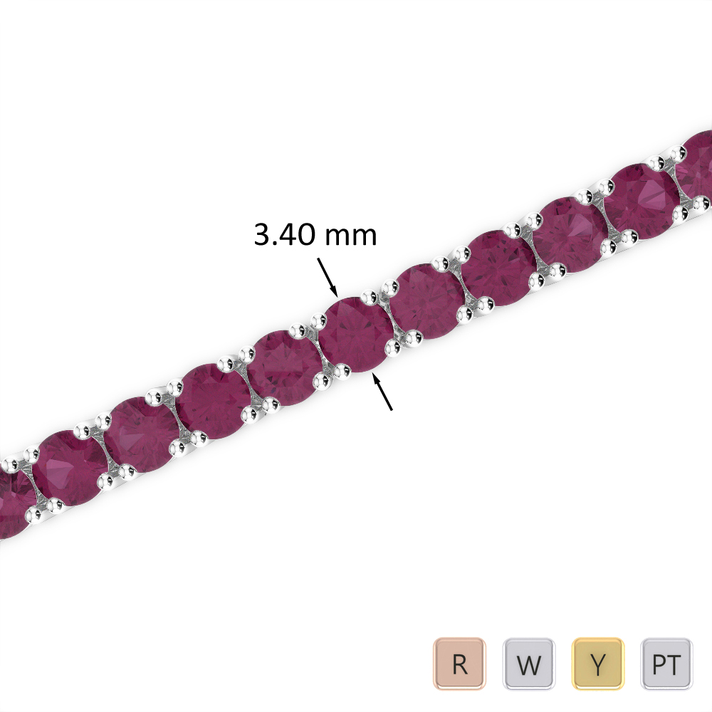 10 Ct Ruby Bracelet in Gold/Platinum AGBRL-1009