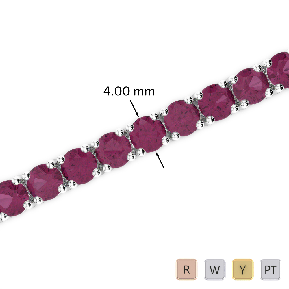 16 Ct Ruby Bracelet in Gold/Platinum AGBRL-1011