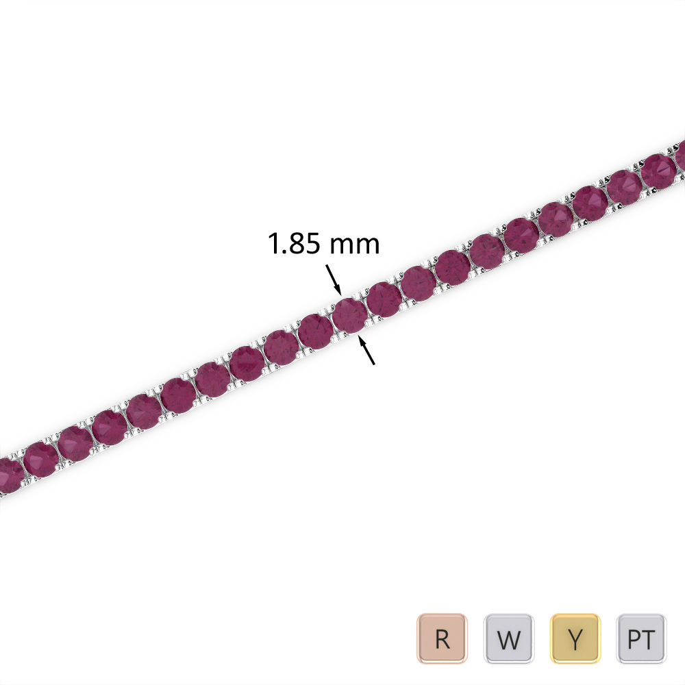 2 Ct Ruby Bracelet in Gold/Platinum AGBRL-1013