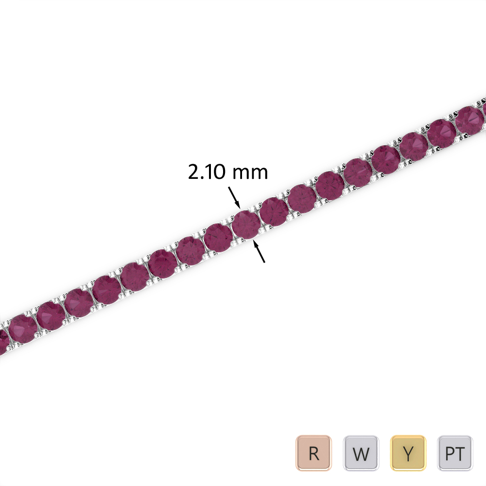 3 Ct Ruby Bracelet in Gold/Platinum AGBRL-1014