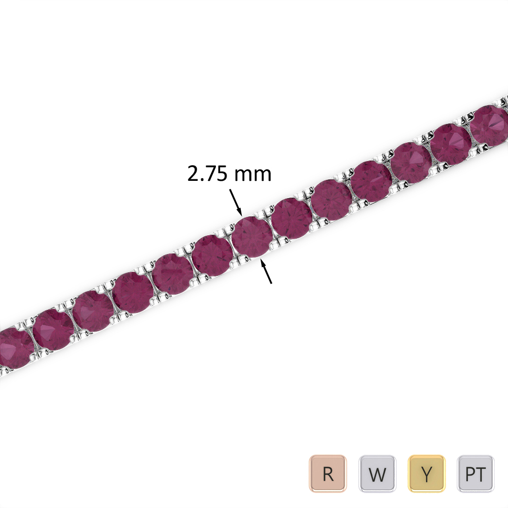 7 Ct Ruby Bracelet in Gold/Platinum AGBRL-1018