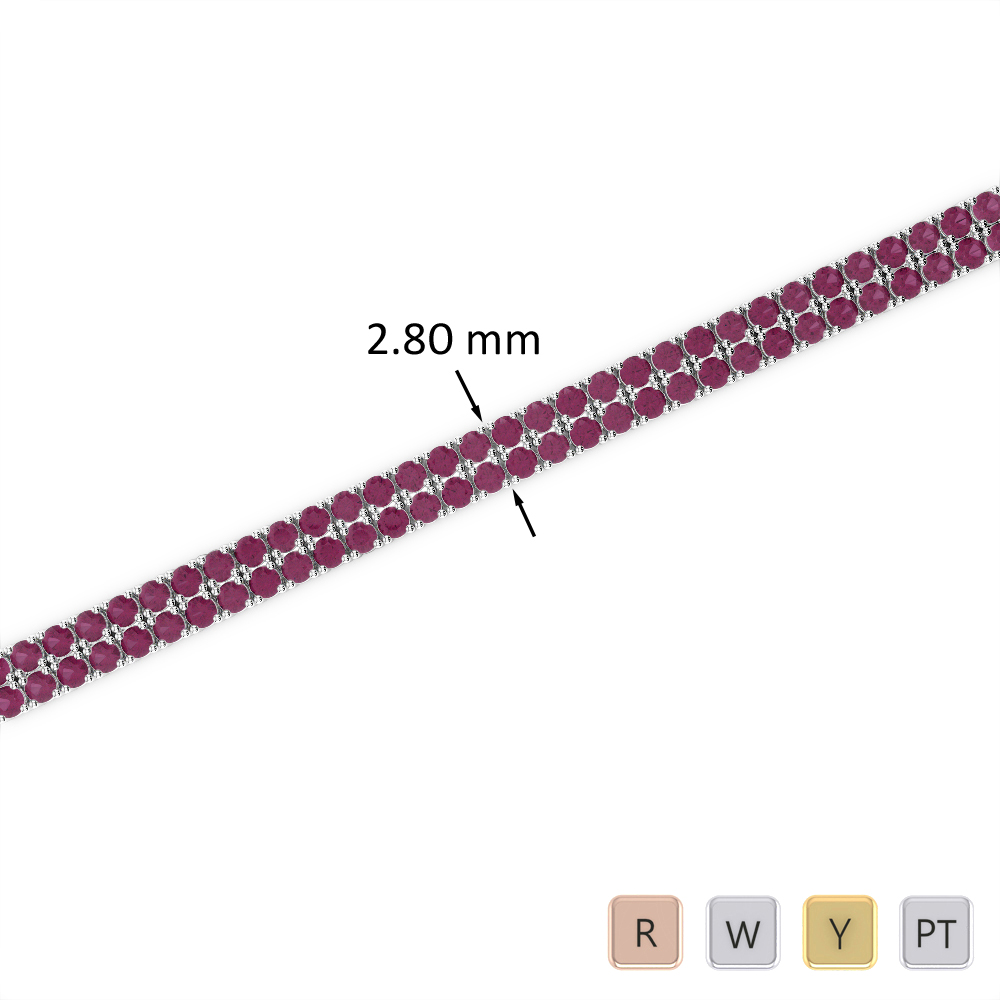 4 Ct Ruby Bracelet in Gold/Platinum AGBRL-1030