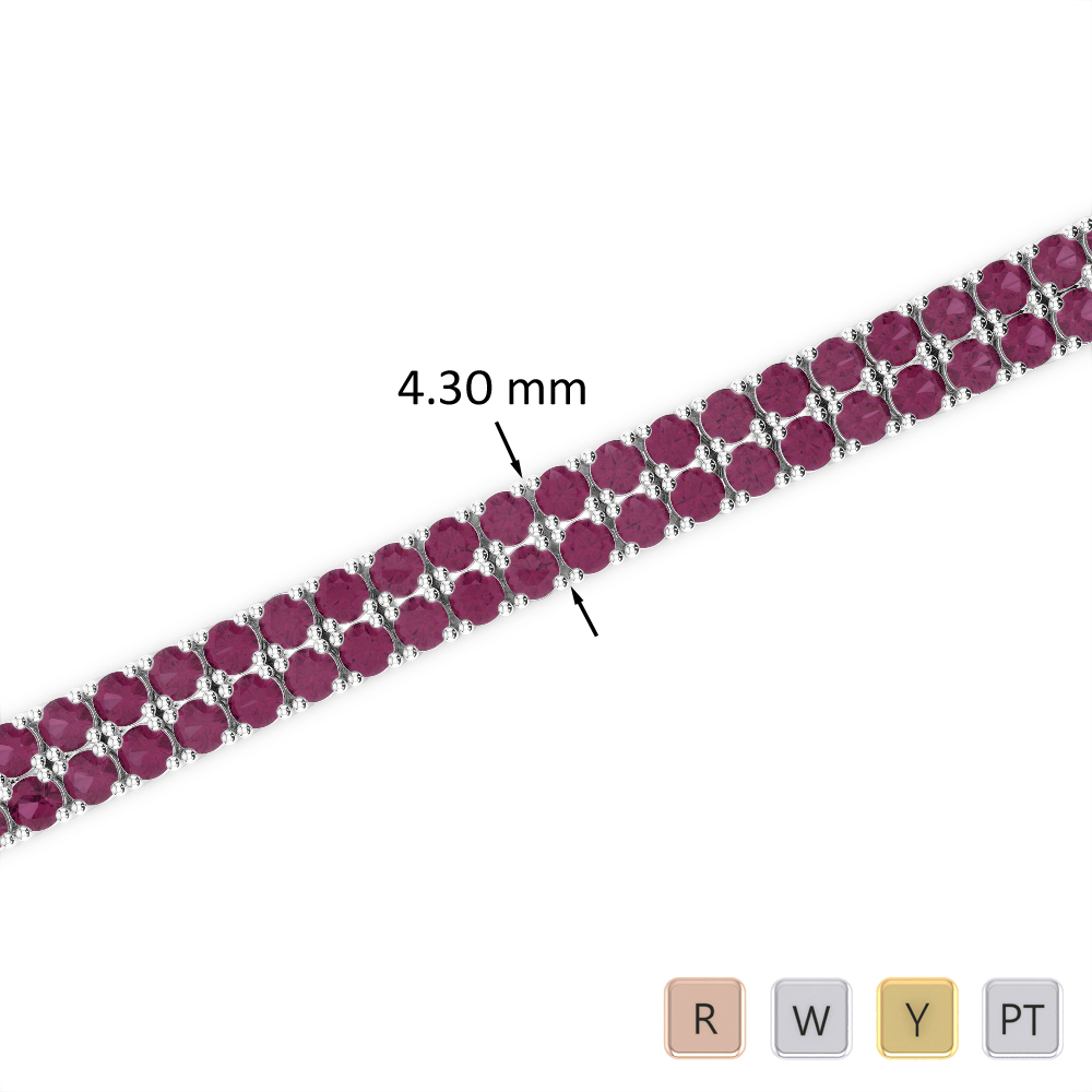 6 Ct Ruby Bracelet in Gold/Platinum AGBRL-1032