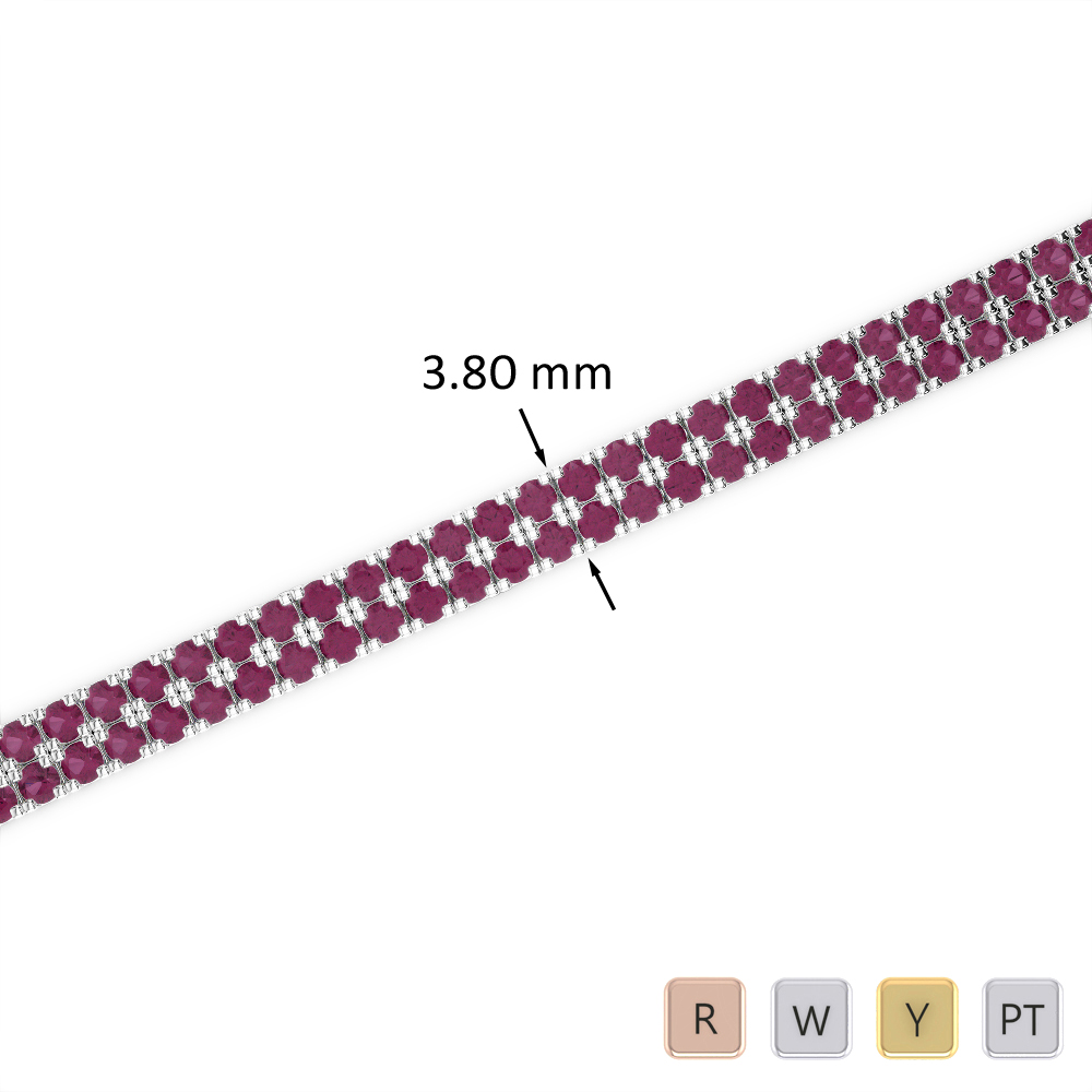 4 Ct Ruby Bracelet in Gold/Platinum AGBRL-1042
