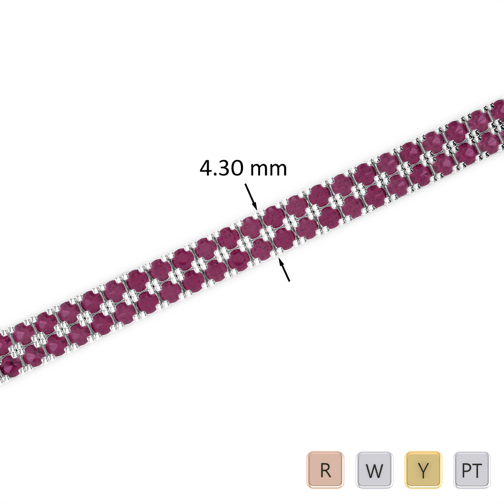 6 Ct Ruby Bracelet in Gold/Platinum AGBRL-1043