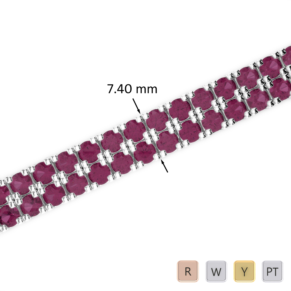 20 Ct Ruby Bracelet in Gold/Platinum AGBRL-1049