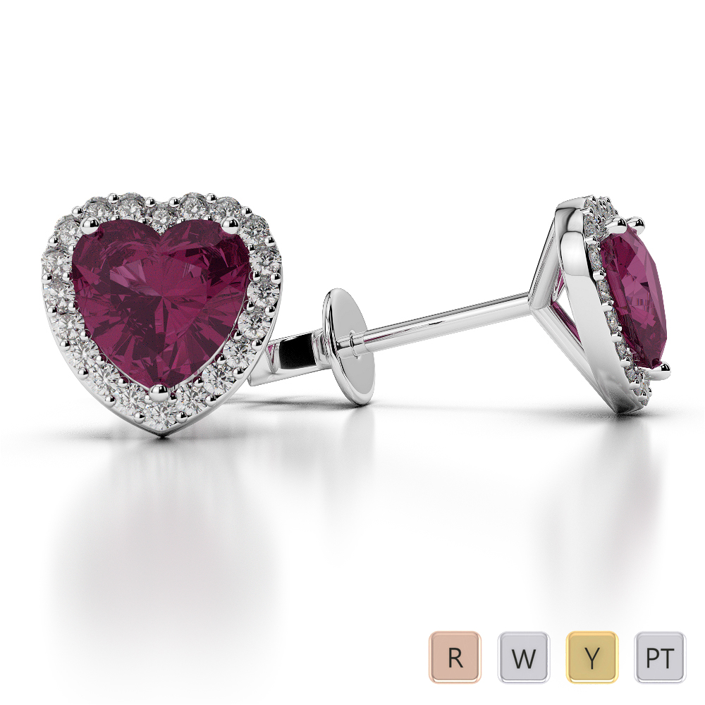 18ct White Gold 0.38ct Ruby And Diamond Stud Earrings – Allum & Sidaway