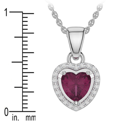 Heart Shape Ruby and Diamond Necklaces in Gold / Platinum AGDNC-1066