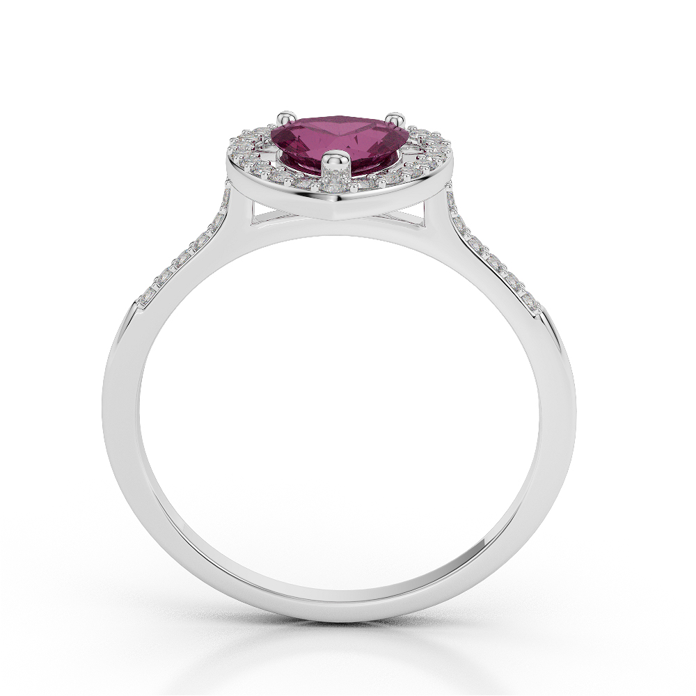 Gold / Platinum Heart Shape Ruby and Diamond Ring AGDR-1066