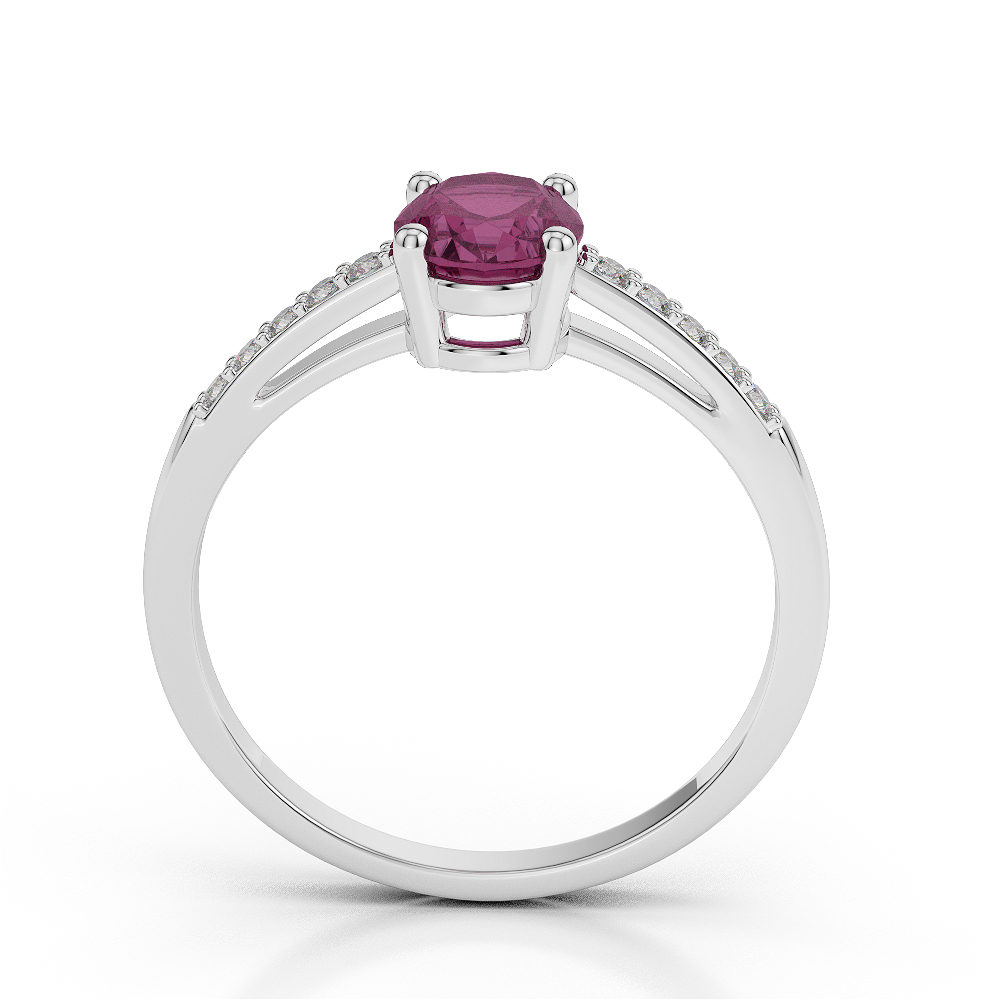 Gold / Platinum Oval Shape Ruby and Diamond Ring AGDR-1070