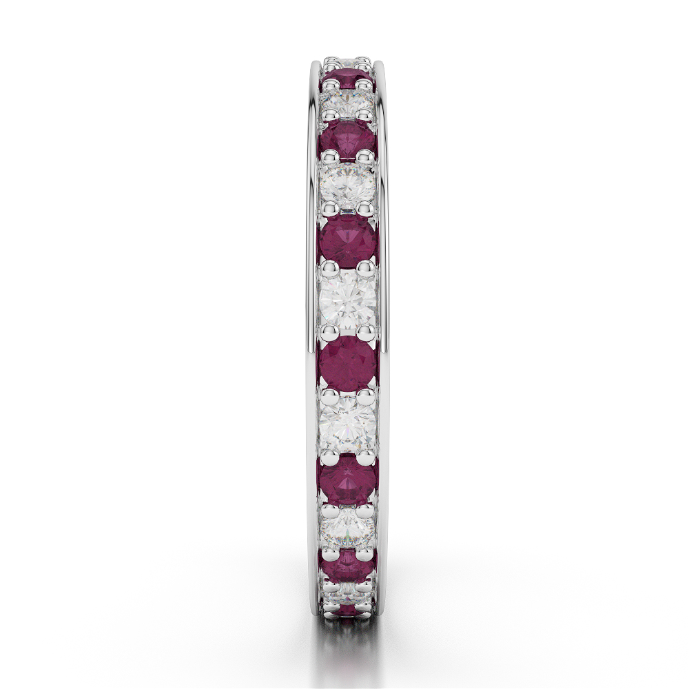 2.5 MM Gold / Platinum Round Cut Ruby and Diamond Full Eternity Ring AGDR-1079