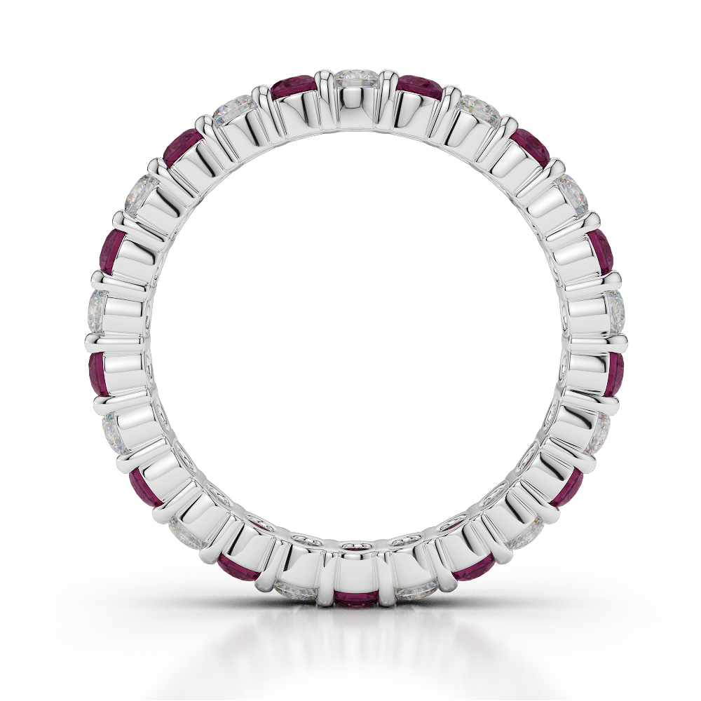 2.5 MM Gold / Platinum Round Cut Ruby and Diamond Full Eternity Ring AGDR-1111