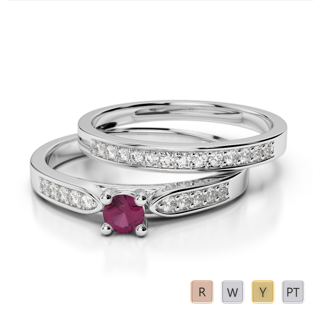 Ruby bridal hotsell set rings