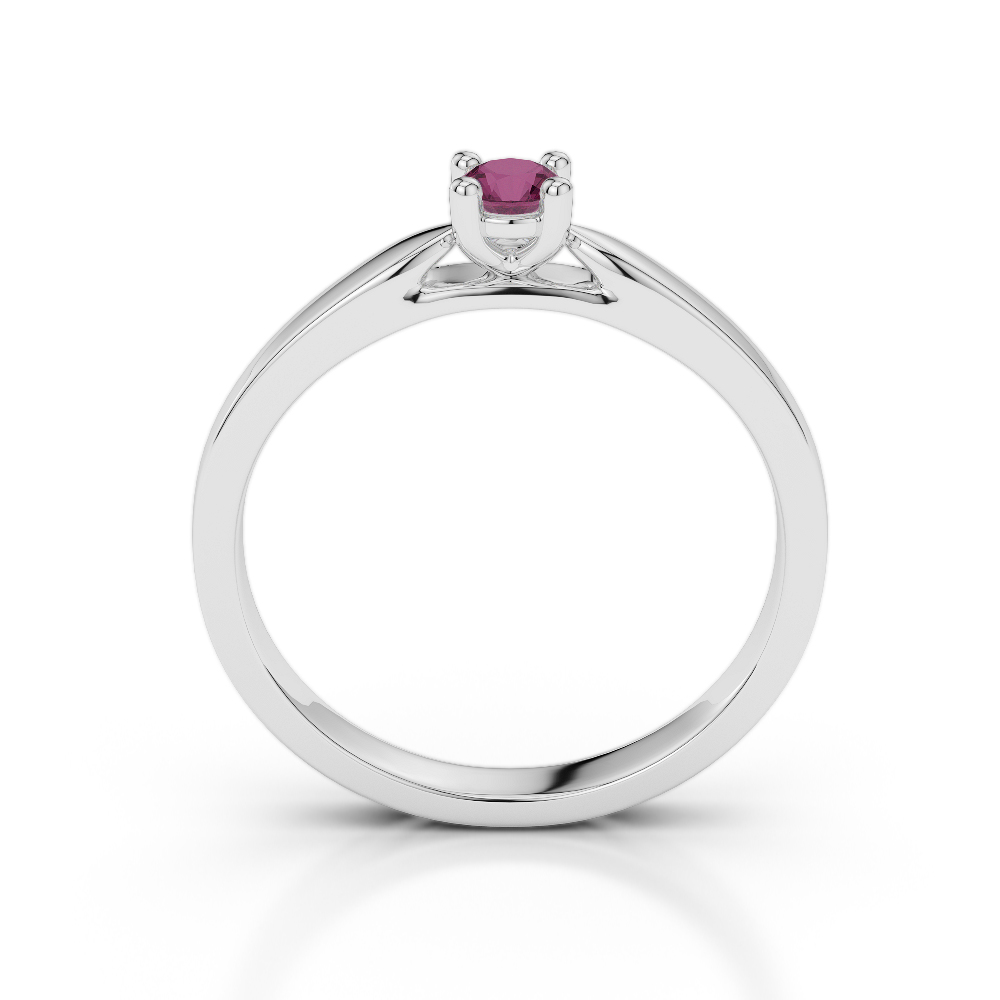 Gold / Platinum Round Cut Ruby Engagement Ring AGDR-1166