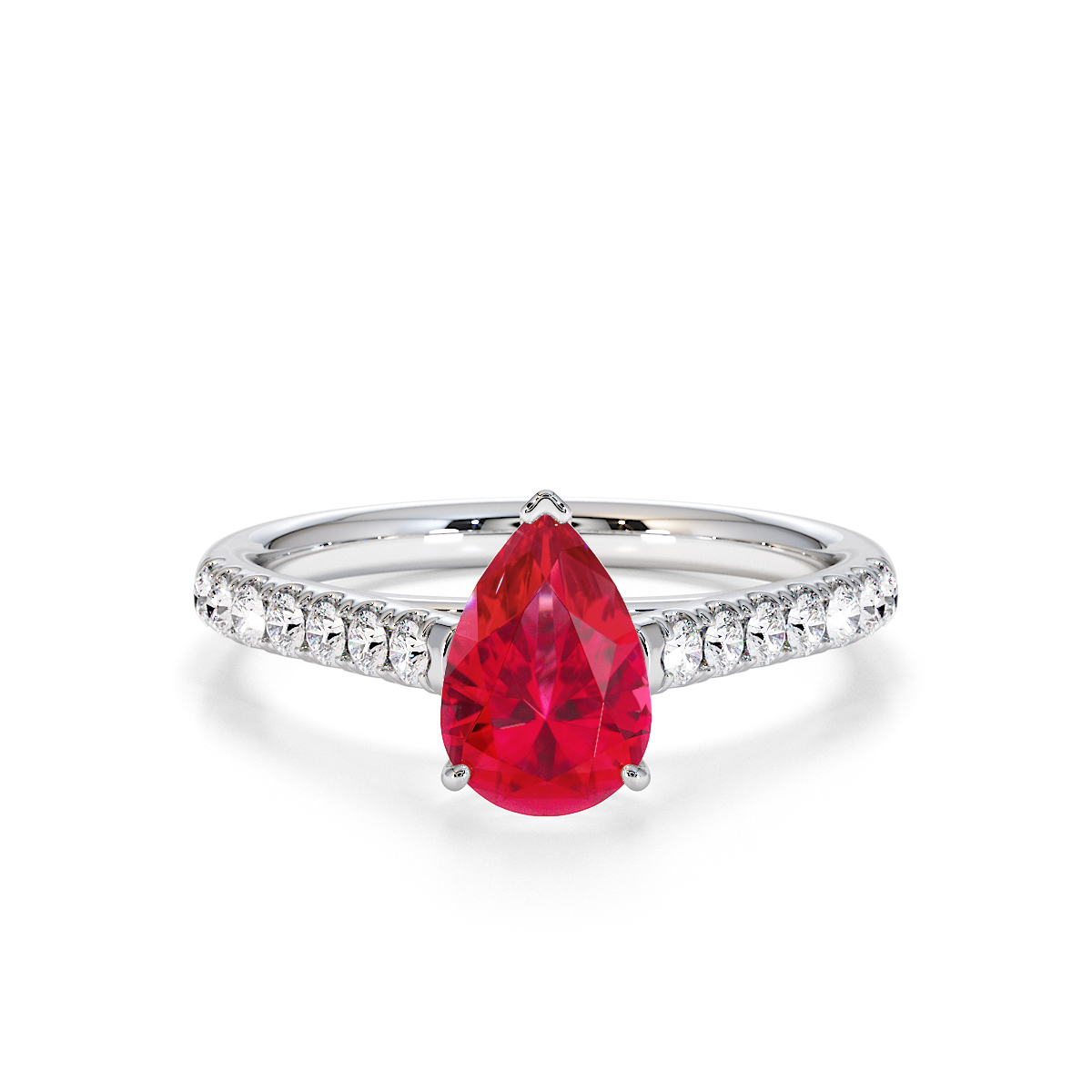 Gold / Platinum Ruby and Diamond Engagement Ring RZ3355