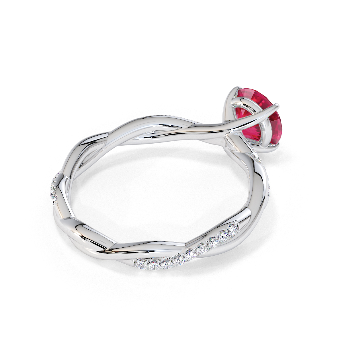 Gold / Platinum Ruby and Diamond Engagement Ring RZ3385