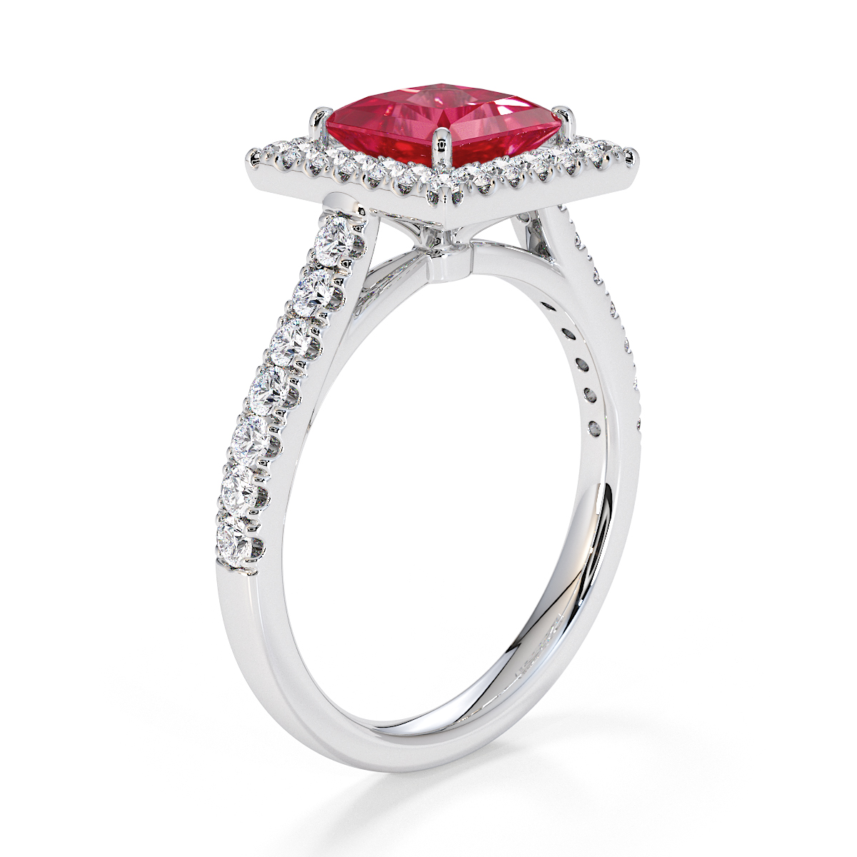 Gold / Platinum Ruby and Diamond Engagement Ring RZ3395