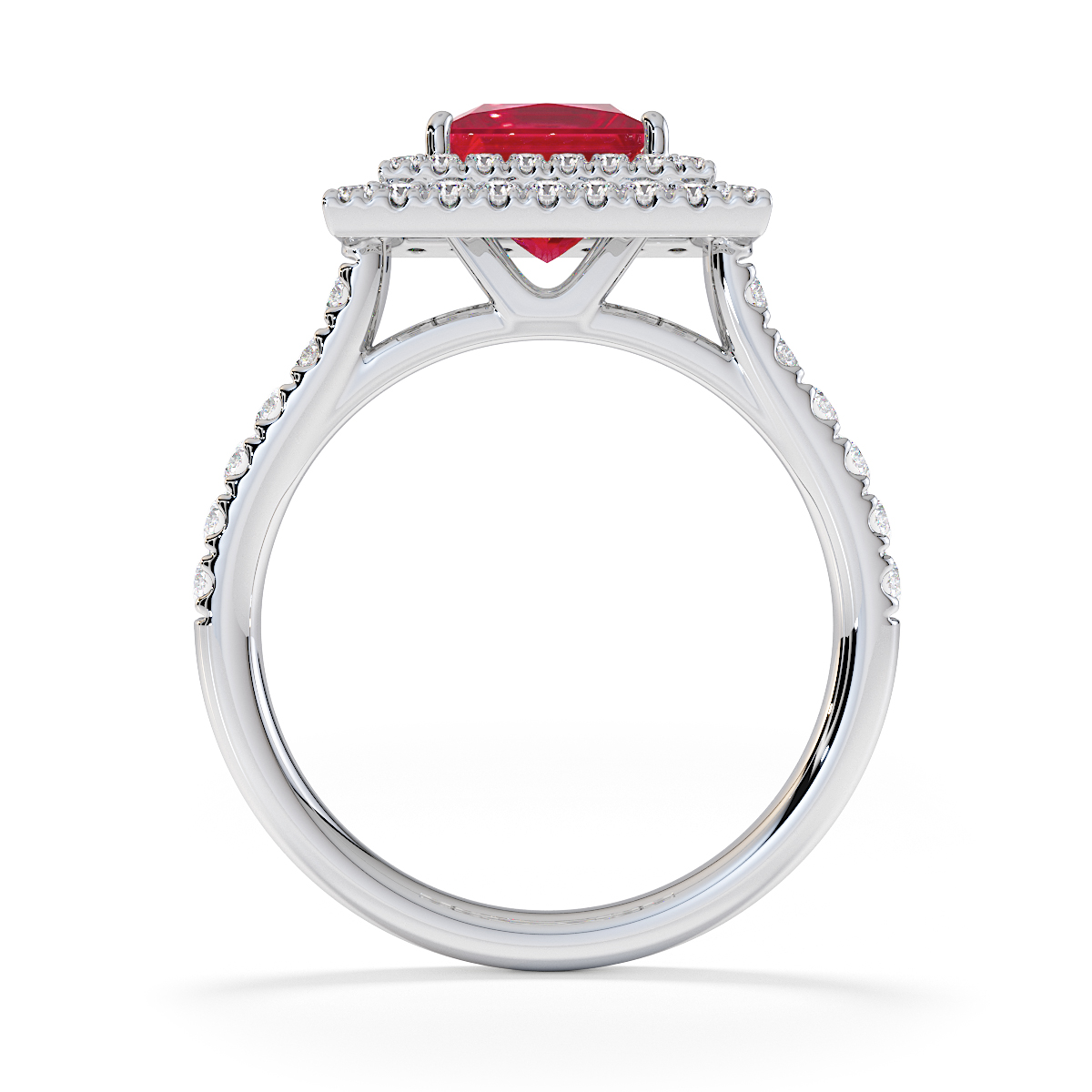 Gold / Platinum Ruby and Diamond Engagement Ring RZ3403