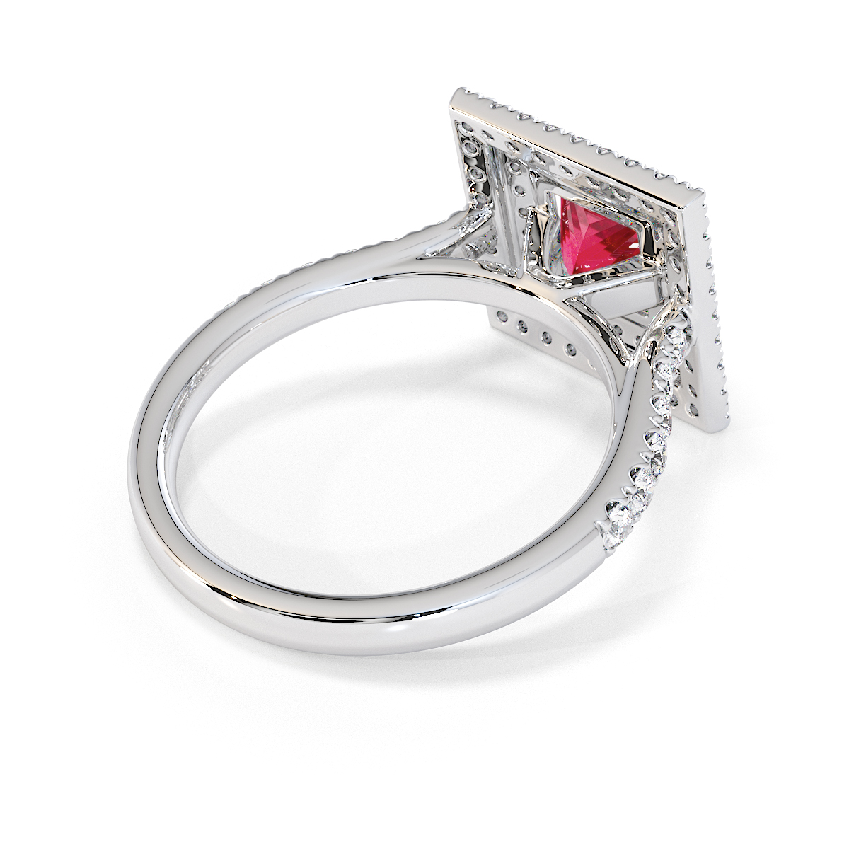 Gold / Platinum Ruby and Diamond Engagement Ring RZ3403