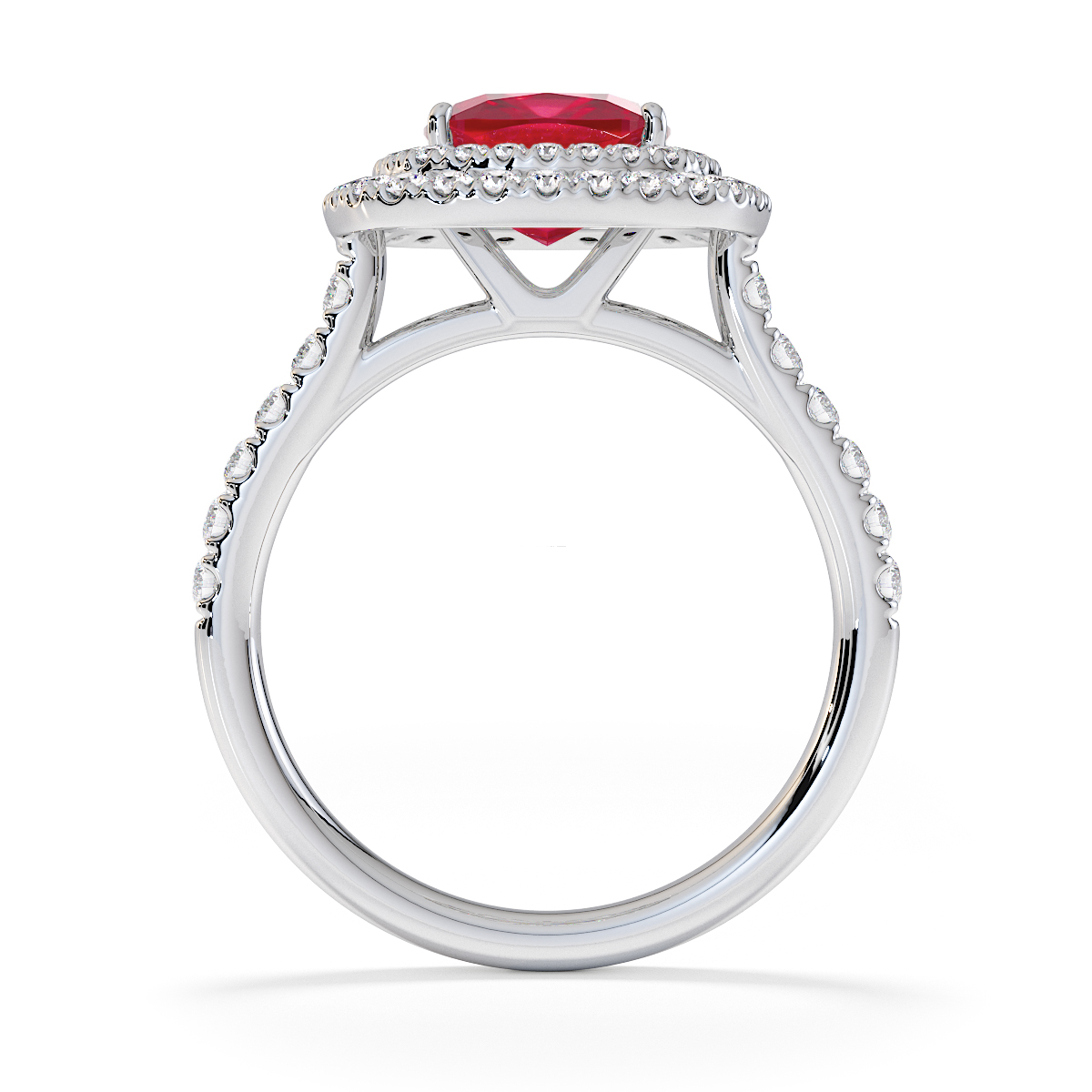 Gold / Platinum Ruby and Diamond Engagement Ring RZ3405