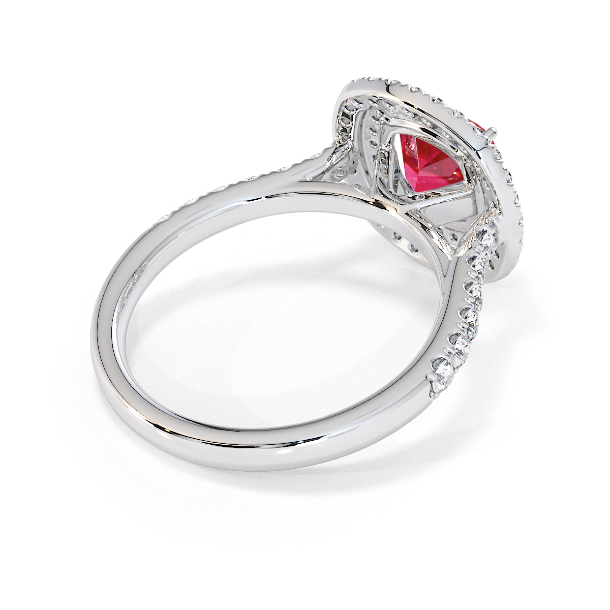 Gold / Platinum Ruby and Diamond Engagement Ring RZ3405