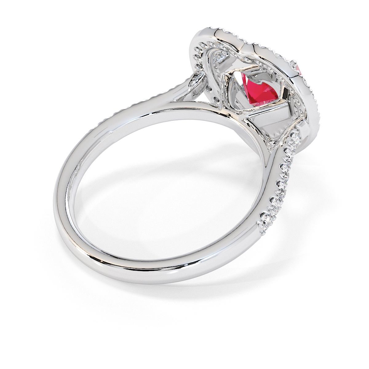 Gold / Platinum Ruby and Diamond Engagement Ring RZ3408