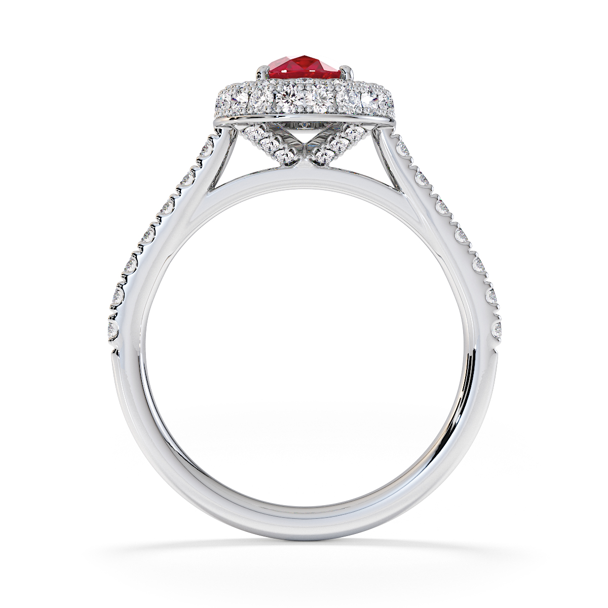 Gold / Platinum Ruby and Diamond Engagement Ring RZ3421