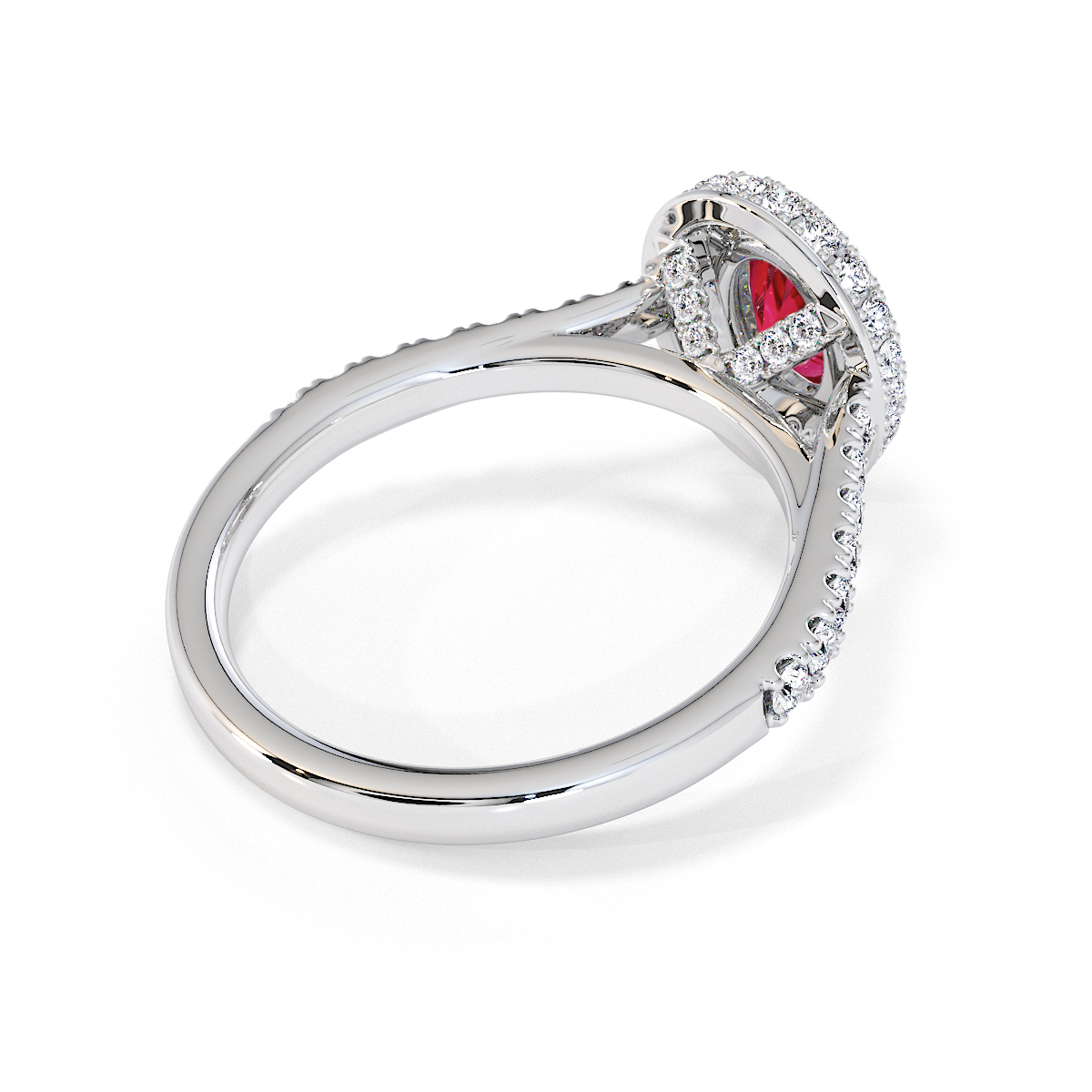 Gold / Platinum Ruby and Diamond Engagement Ring RZ3421