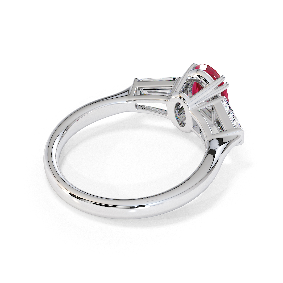 Gold / Platinum Ruby and Diamond Engagement Ring RZ3437