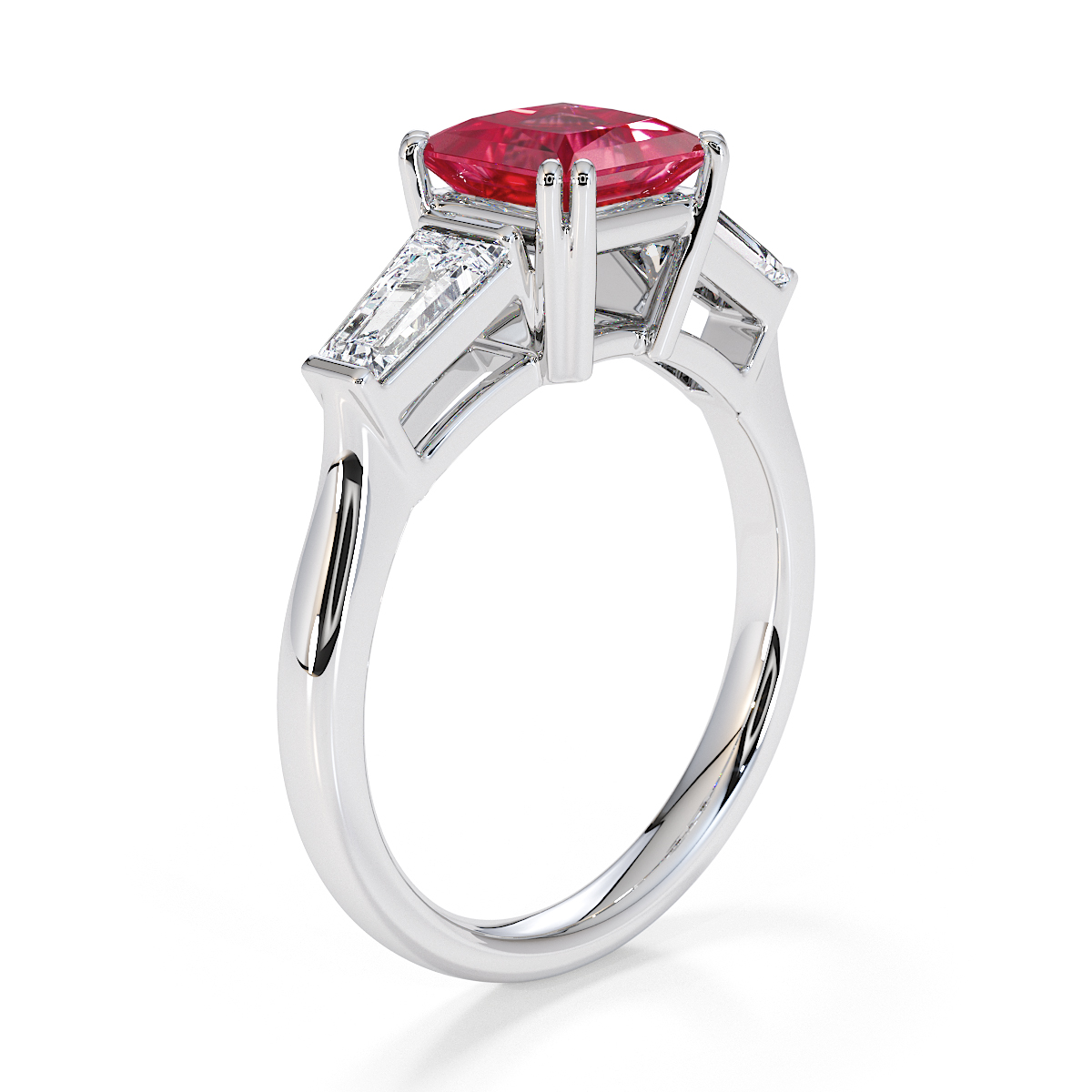 Gold / Platinum Ruby and Diamond Engagement Ring RZ3440