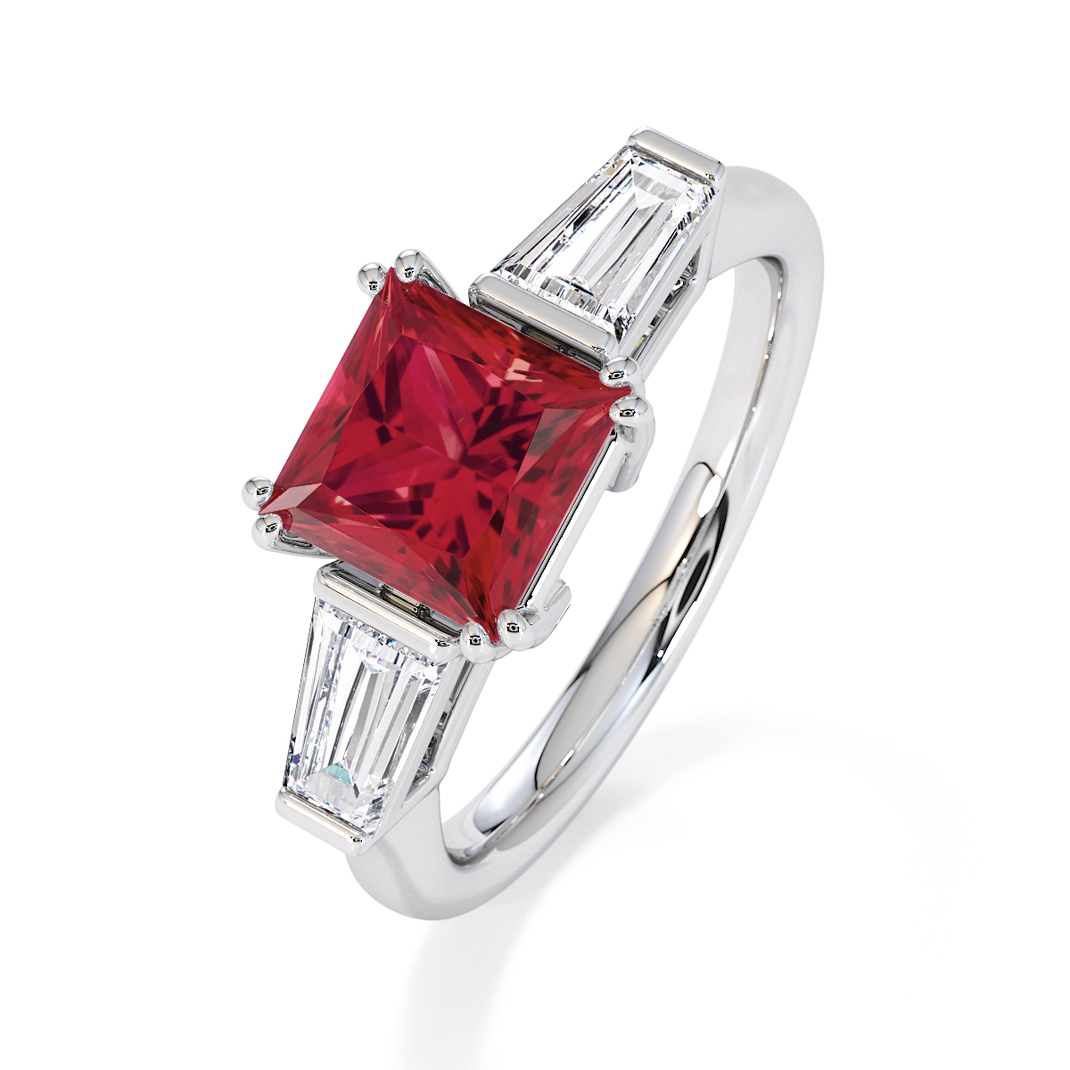 Gold / Platinum Ruby and Diamond Engagement Ring RZ3440