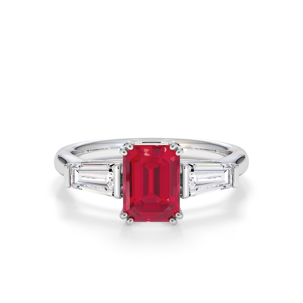 Gold / Platinum Ruby and Diamond Engagement Ring RZ3446