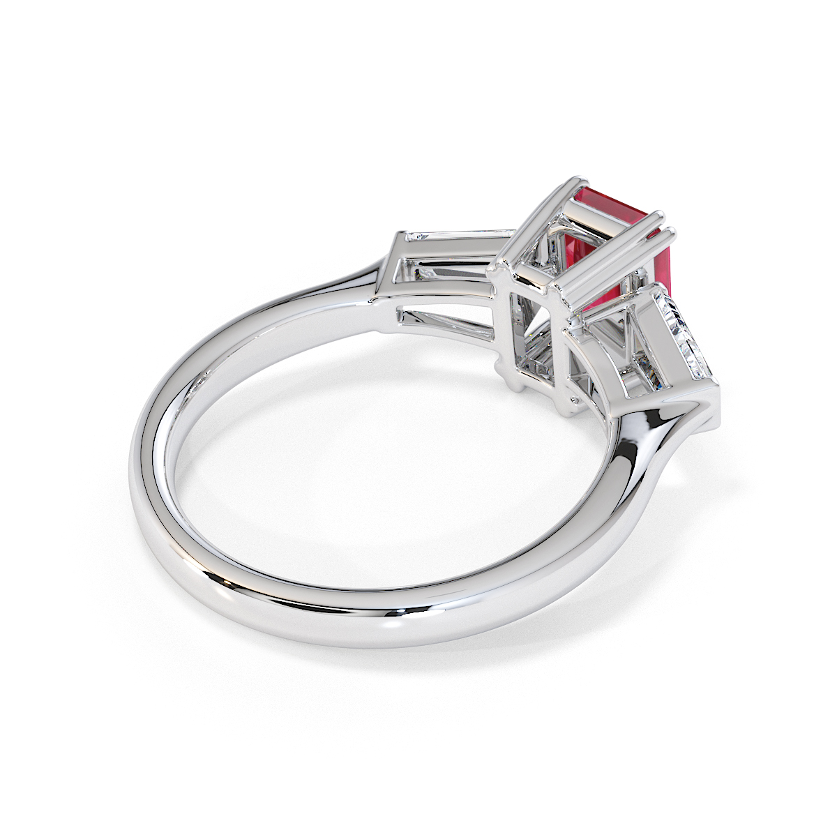 Gold / Platinum Ruby and Diamond Engagement Ring RZ3446