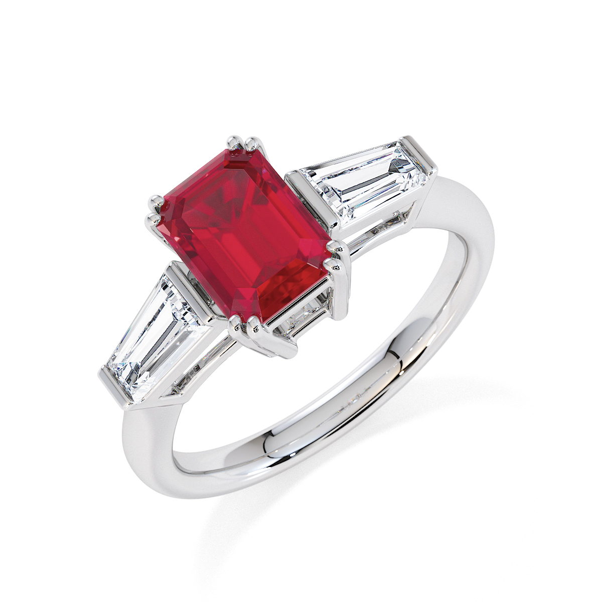 Gold platinum ruby and diamond engagement ring rz3446