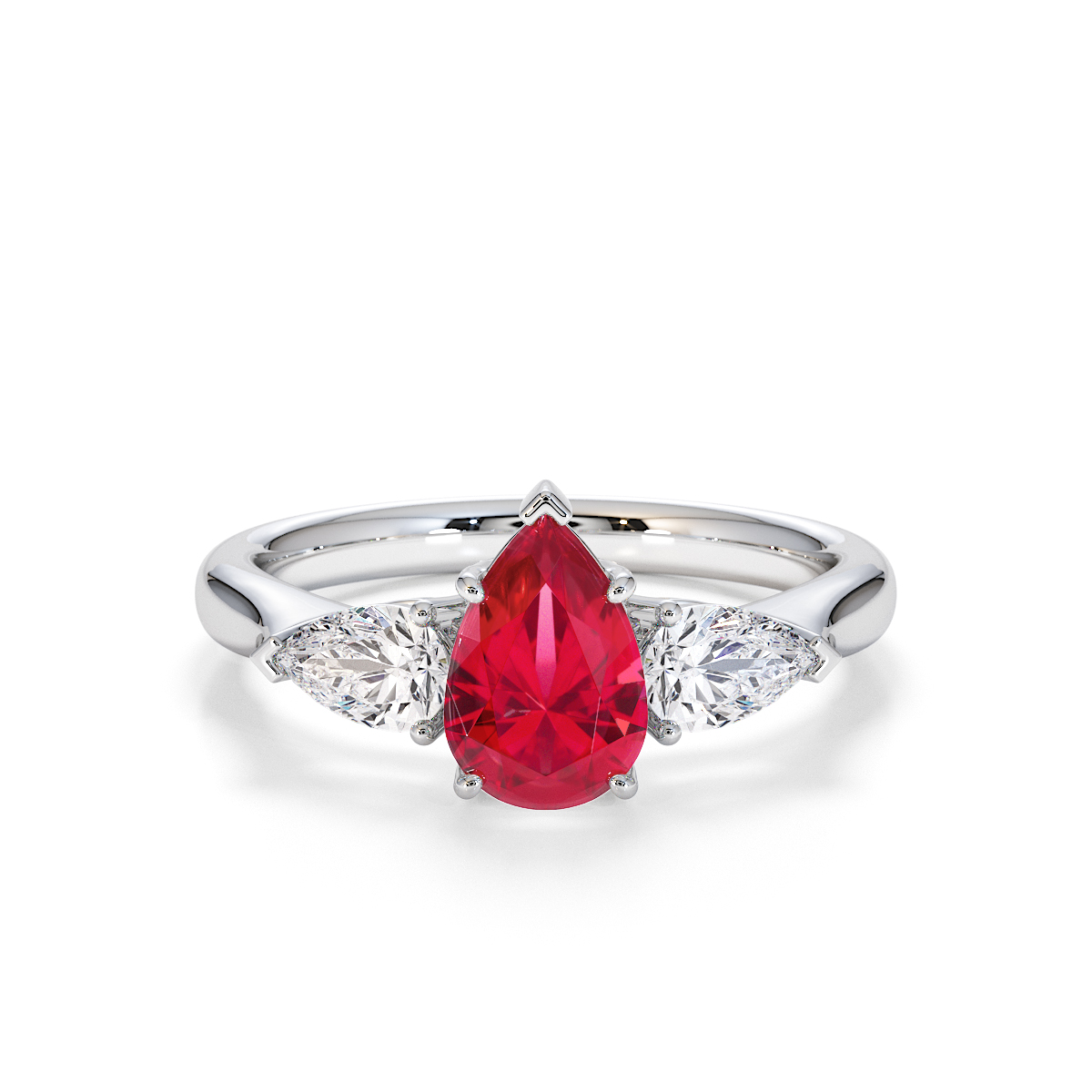Gold / Platinum Ruby and Diamond Engagement Ring RZ3447