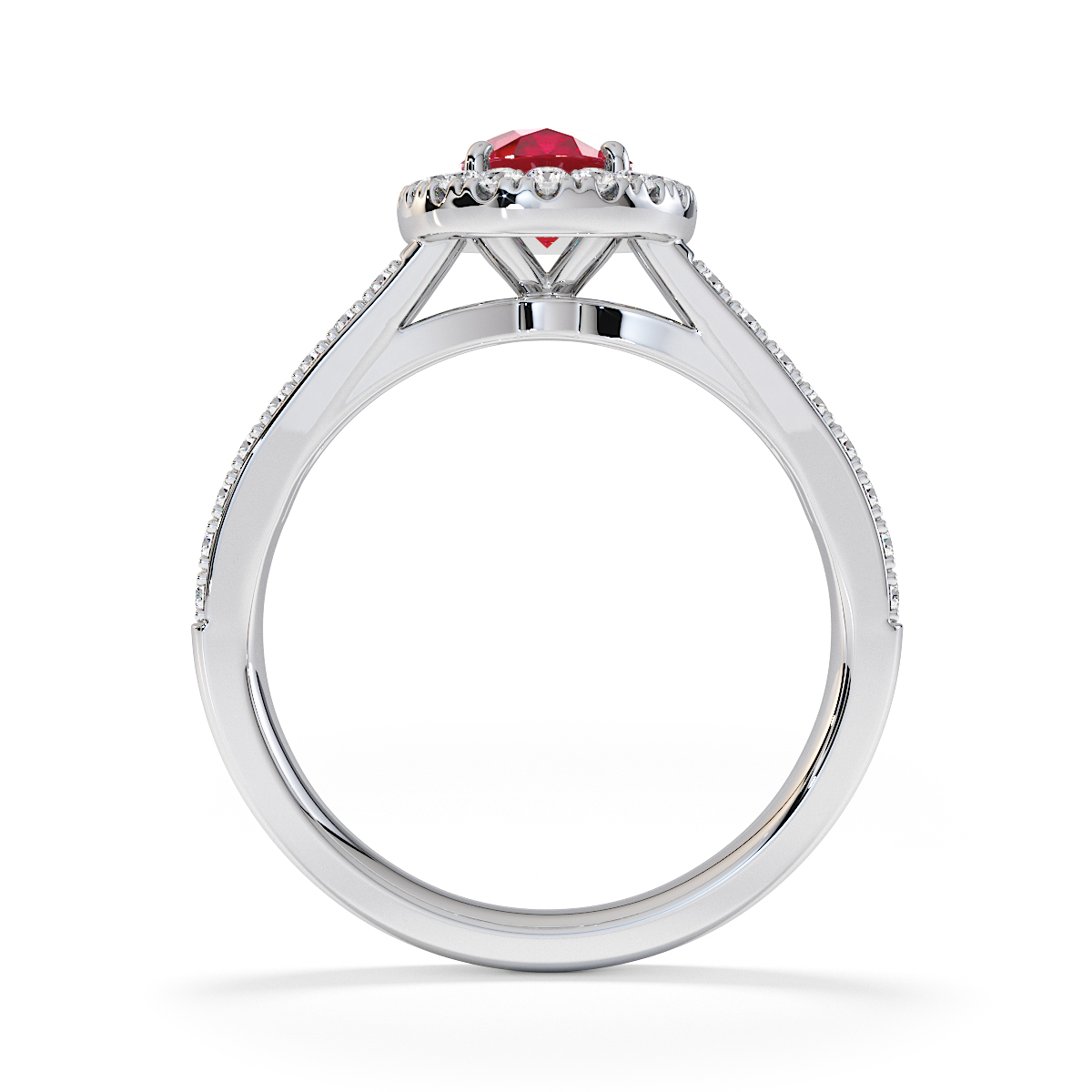Gold / Platinum Ruby and Diamond Engagement Ring RZ3461