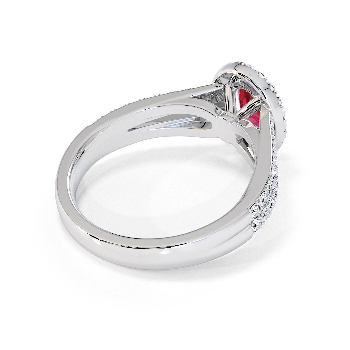 Gold / Platinum Ruby and Diamond Engagement Ring RZ3461