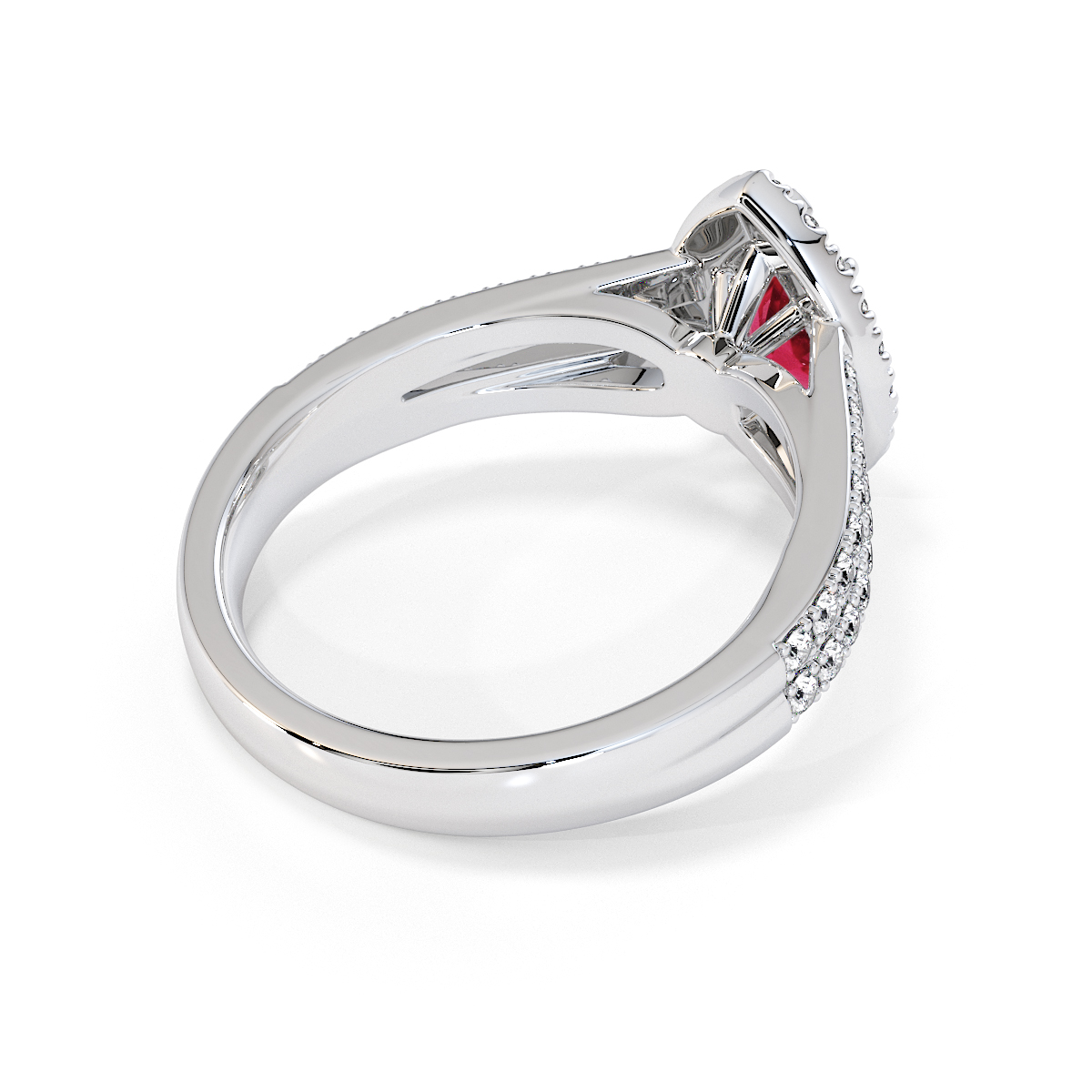 Gold / Platinum Ruby and Diamond Engagement Ring RZ3465