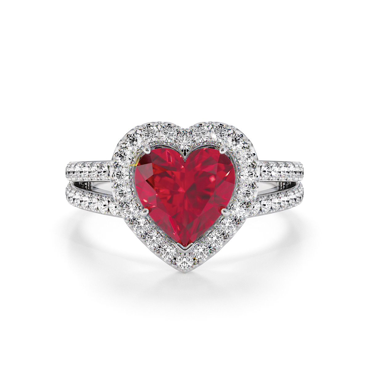 Gold / Platinum Ruby and Diamond Engagement Ring RZ3467