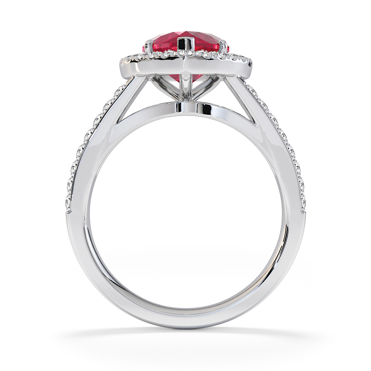 Gold / Platinum Ruby and Diamond Engagement Ring RZ3467